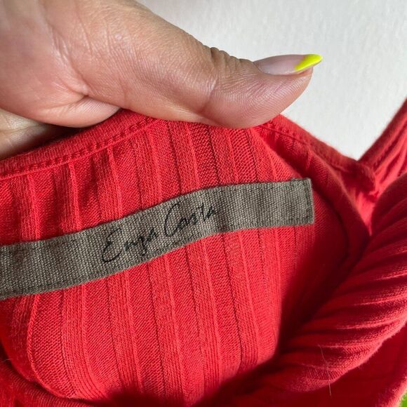 Enza Costa Military Rib Button Front Midi Dress in Cayenne Size Small but fits M - Picture 11 of 14